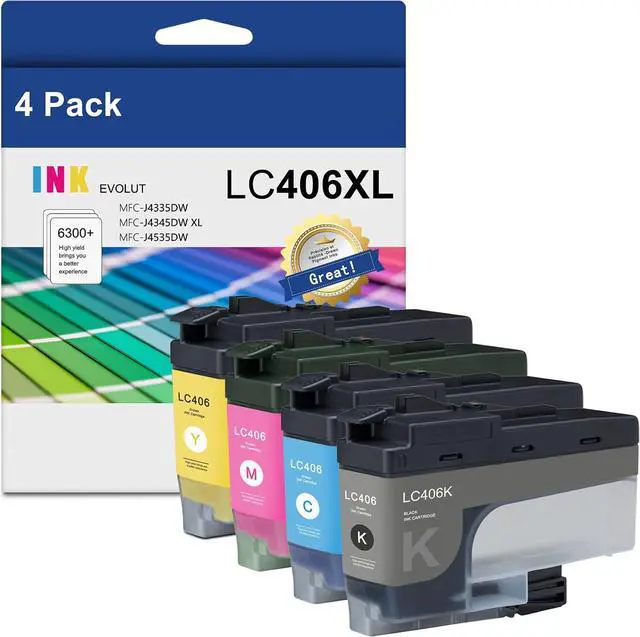 Main image of Compatible Ink Cartridge Replacement for Brother LC406XL, Cyan, Magenta, Yellow, Black, 4 Pack