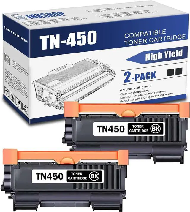 Main image of TN450 Compatible TN-450 Black High Yield Toner Cartridge Replacement for Brother TN-450 HL-2270dw Intellifax 2840 HL-2132 Toner (2 Pack).