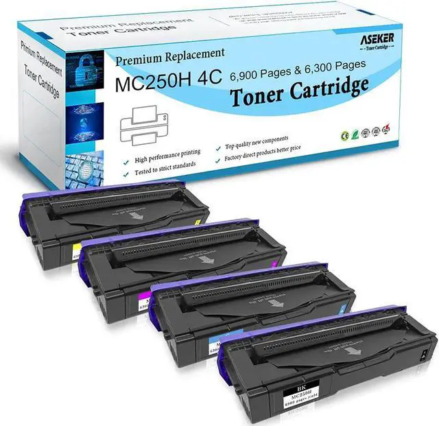 Main image of Ennovor M C250H Toner Cartridge 4 Color Compatible for Ricoh M C250 C250FW C250FWB P C300 C300W C301 C301W Printer High Capacity 6900 & 6300 Pages 408336 408337 408338 408339 BK/C/Y/M, 4-Pack
