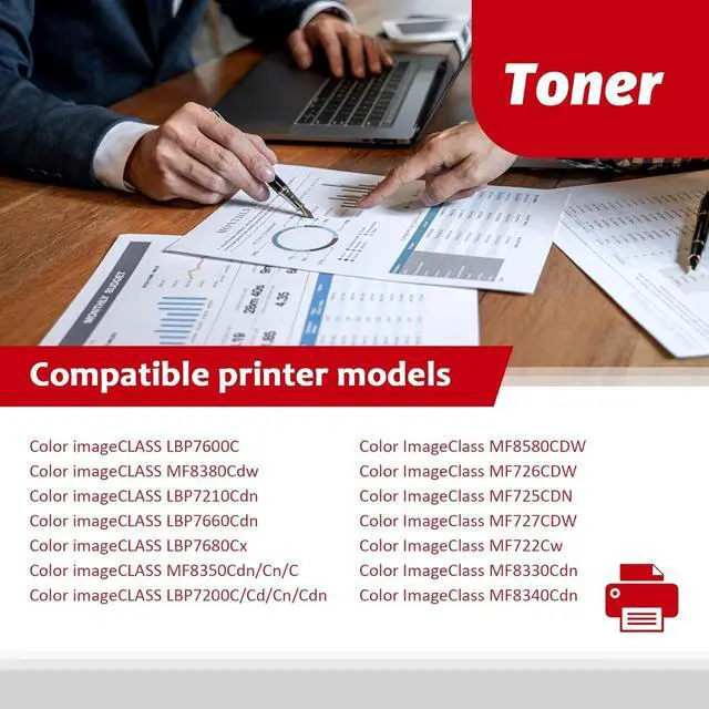 Alt view image 2 of 6 - Ennovor High-Yield 118 Remanufactured Toner Cartridges (4-Pack, Black, Cyan, Magenta, Yellow) - Vsenk Compatible 118BK 118C 118M 118Y Toner Replacement for Color imageCLASS MF8350Cdn MF8380Cdw Printer