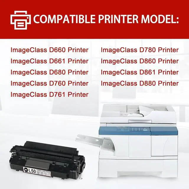 Alt view image 2 of 6 - Ennovor L50 Black High-Yield Toner Cartridge 1-Pack Replacement for Canon L50 Toner Cartridge for ImageClass D660 D661 D680 D760 D761 D780 D860 D861 D880 Printer