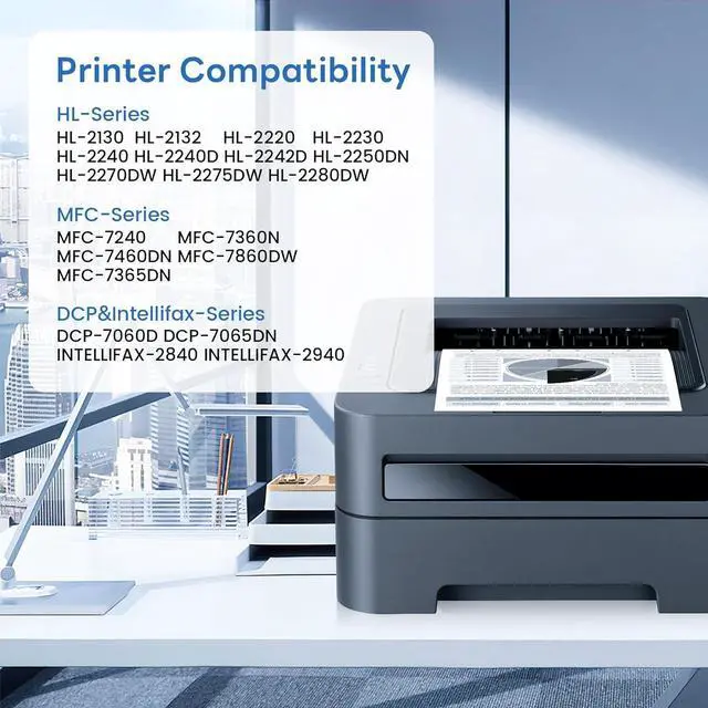 Alt view image 2 of 6 - TN450 TN-450 Compatible TN450 Black High Yield Toner Cartridge Replacement for Brother TN-450 Intellifax-2840 HL-2240 HL-2230 MFC-7860DW MFC-7360N Toner Cartridge (2 Pack).