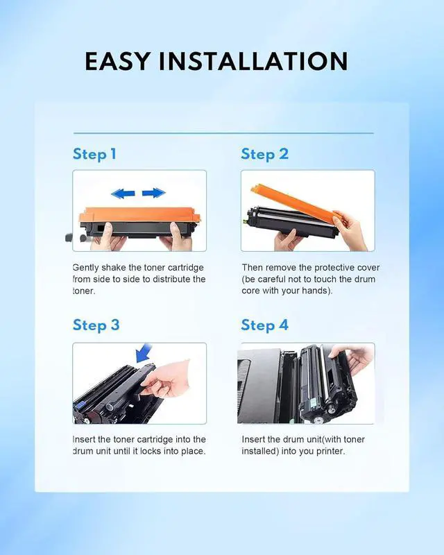 Alt view image 7 of 7 - Ennovor TN433 3 Pack High Yield TN433C, TN433M, TN433Y; TN-433 Replacement for Brother TN433 Toner Cartridge Set Work with HL-L8260CDW HL-L8360CDW MFC-L8610CDW MFC-L8900CDW HL-L9310CDW Printer
