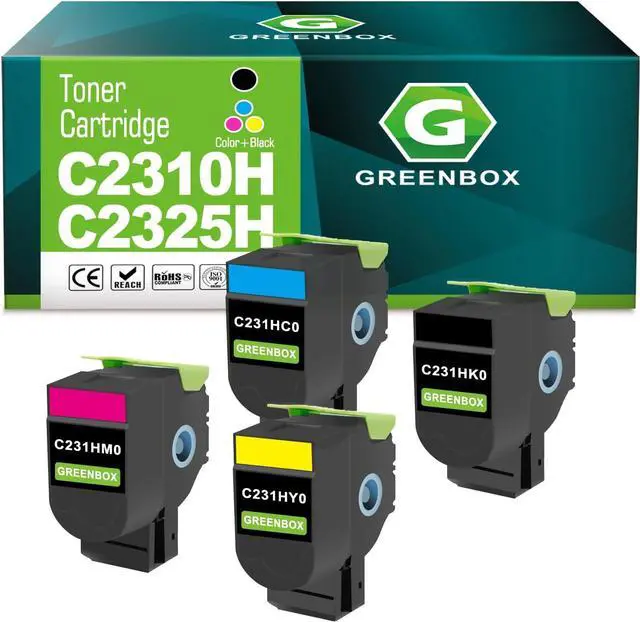Main image of Ennovor GREENBOX Remanufactured C231H C2325H Toner C231HK0 C231HC0 C231HM0 C231HY0 Toner Cartridge Compatible for Lexmark C2325 C2425 C2535 MC2325 MC2425 MC2535 MC2640 Printer (3,000 Pages)