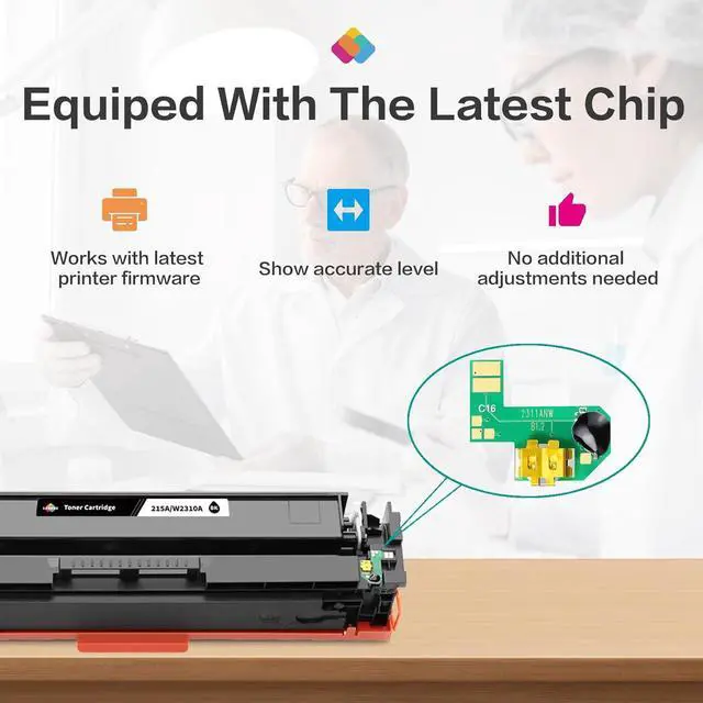 Alt view image 4 of 7 - Ennovor 215A Toner Carteidges 4 Pack with Chip Replacement for HP 215A 215 W2310A W2311A W2312A W2313A Compatible with HP Color Pro M155 M155a M155nw MFP M182 M182n M182nw M183 M183fw Printer Ink