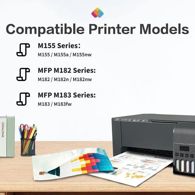 Alt view image 3 of 7 - Ennovor 215A Toner Carteidges 4 Pack with Chip Replacement for HP 215A 215 W2310A W2311A W2312A W2313A Compatible with HP Color Pro M155 M155a M155nw MFP M182 M182n M182nw M183 M183fw Printer Ink