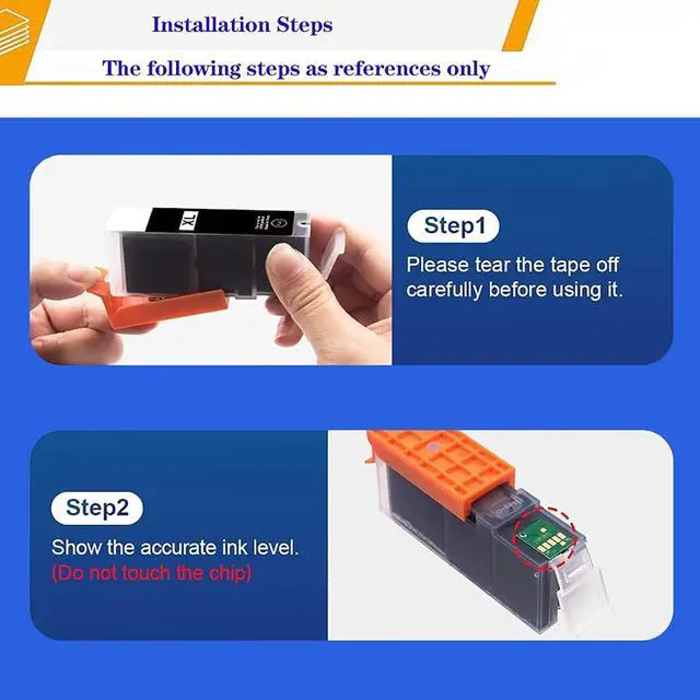 Alt view image 5 of 7 - PGI-170 XL CLI-171 XL 170 171 Ink Cartridge Compatible Replacement for Canon MG5710 MG6810 MG7710 TS5010 TS6010 TS8010 TS9010 Printers 2 Set