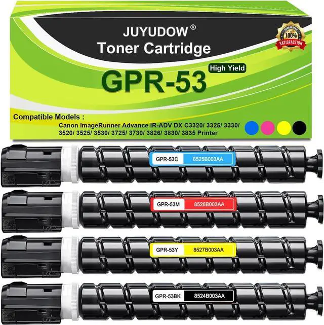 Main image of Ennovor Compatible Toner Cartridge Replacement for Canon GPR53 GPR-53 Toner ImageRunner Advance iR-ADV C3325 C3330 C3525 C3530 C3025 Printer, High Yield 36000 Pages (4 Packs, BK, C, Y, M)