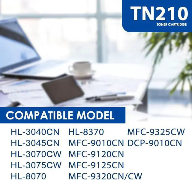 Alt view image 2 of 7 - Ennovor TN210 Toner Cartridge Set 4 Pack Replacement for Brother TN-210 TN210BK TN210C TN210M TN210Y Work with MFC-9125CN MFC-9325CW HL-3045CN HL-3070CW Printer Toner, TN-210 BK/C/M/Y