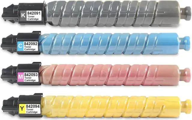 Alt view image 2 of 7 - MP C406 High Yield Toner Cartridge set (4-Pack, Black/Cyan/Magenta/Yellow) - Lovn Compatible C406 842091 842092 842093 842094 Toner Cartridge Replacement for Ricoh MP C306 C307 C406 C407 Printer