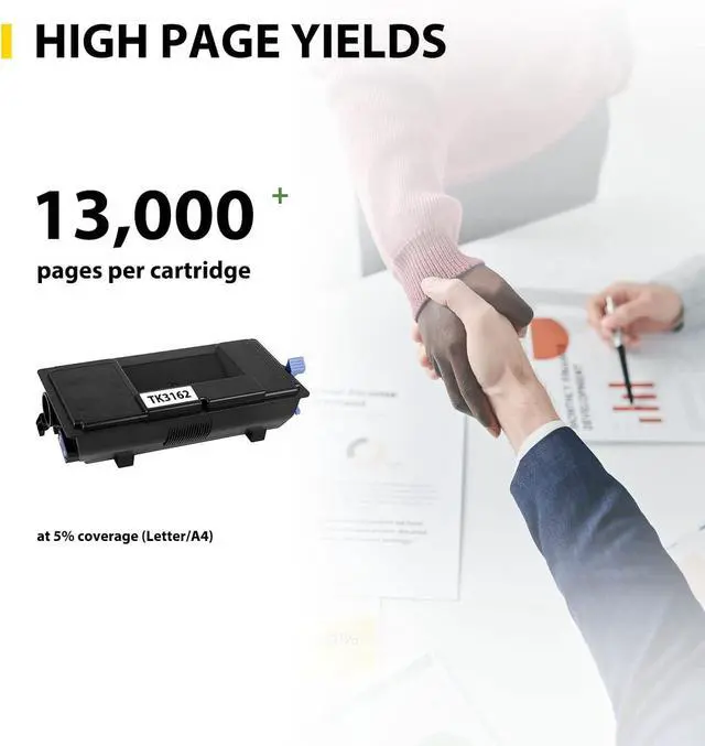 Alt view image 3 of 6 - Ennovor TK3162 TK-3162 Toner Cartridge Compatible for Kyocera TK-3162 1T02T90US0 for P3055dn P3045dn P3050dn P3060dn Extra High Capacity (13,000 Pages,2-Pack)