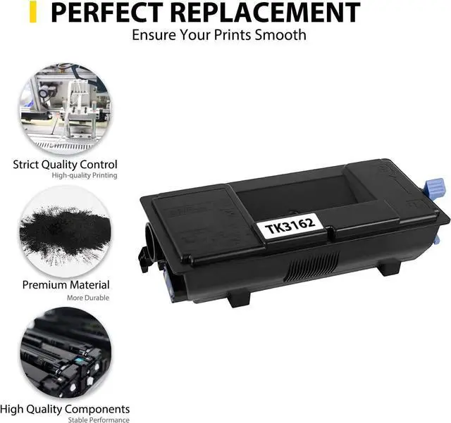 Alt view image 4 of 6 - Ennovor TK3162 TK-3162 Toner Cartridge Compatible for Kyocera TK-3162 1T02T90US0 for P3055dn P3045dn P3050dn P3060dn Extra High Capacity (13,000 Pages,2-Pack)