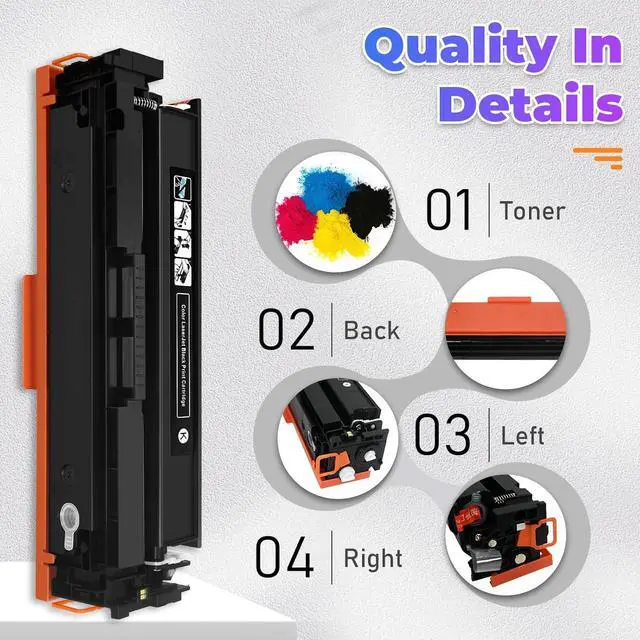 Alt view image 4 of 7 - 204A Toner Cartridge Compatible with HP 204A 204A CF510A CF511A CF512A CF513A and Compatible Color Printer MFP M154a M154nw M180n M180nw M181 M181fw Printer (Black Cyan Yellow Magenta)