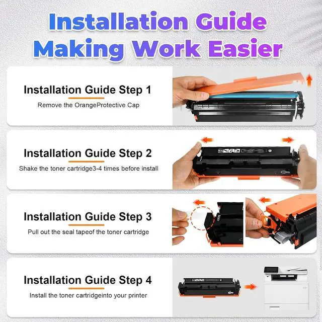Alt view image 5 of 7 - 204A Toner Cartridge Compatible with HP 204A 204A CF510A CF511A CF512A CF513A and Compatible Color Printer MFP M154a M154nw M180n M180nw M181 M181fw Printer (Black Cyan Yellow Magenta)