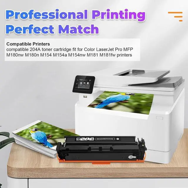 Alt view image 6 of 7 - 204A Toner Cartridge Compatible with HP 204A 204A CF510A CF511A CF512A CF513A and Compatible Color Printer MFP M154a M154nw M180n M180nw M181 M181fw Printer (Black Cyan Yellow Magenta)
