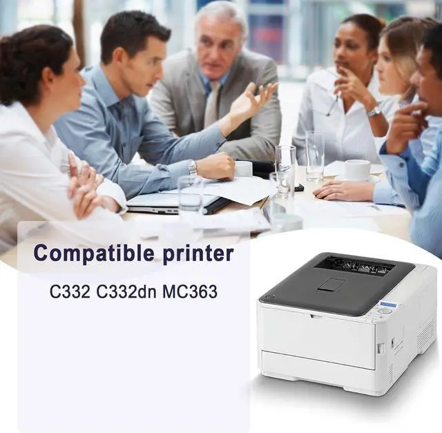 Alt view image 2 of 6 - Ennovor 1 Pack Black 46508704 Compatible C332 Toner Cartridge, Replacement for OKI C332 (46508704) - Compatible with: C332 C332dn MC363 Printer | Up to 4,000 Pages 1 Each