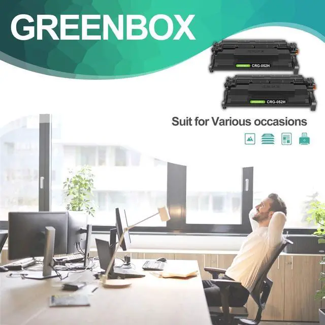 Alt view image 6 of 6 - GREENBOX 052H Black Toner Cartridge Compatible for Canon CRG052H 2200C001 for Canon MF429dw MF426dw MF424dw LBP215dw LBP214dw Laser Printer (9,200 Pages, Black, 2-Pack)