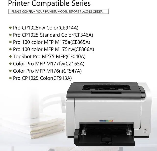 Alt view image 2 of 6 - 126A Toner Cartridges (4-Pack) | CE310A Black, CE311A Cyan, CE312A Yellow, CE313A Magenta Works with Laser Pro 100 color MFP M175 Series, Laser Pro CP1025 Series, TopShot Laser Pro M275 MFP Series