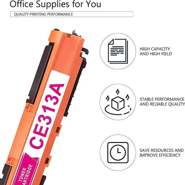 Alt view image 6 of 6 - 126A Toner Cartridges (4-Pack) | CE310A Black, CE311A Cyan, CE312A Yellow, CE313A Magenta Works with Laser Pro 100 color MFP M175 Series, Laser Pro CP1025 Series, TopShot Laser Pro M275 MFP Series