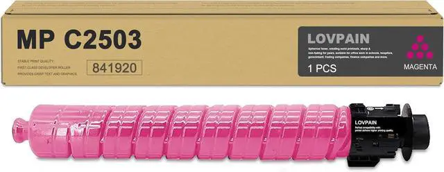 Main image of MP C2503 / MP C2003 High Yield Toner Cartridge (1-Pack, Magenta) - Lovn Compatible 841920 Magenta Toner Cartridge (up to 9,800 Pages) Replacement for Ricoh MP C2003 C2004 C2503 C2504 C2503H Printer