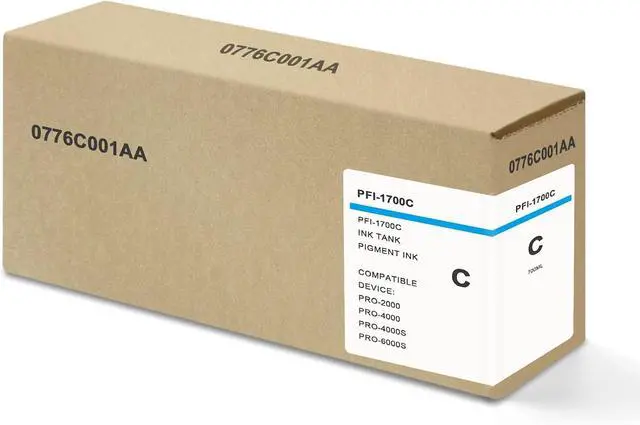 Main image of Ennovor PFI-1700 Cyan Pigment Ink Tank Compatible with Canon PFI-1700 PFI-1700C 0776C001AA for imagePROGRAF PRO-2000 PRO-4000 PRO-4000S PRO-6000S Large-Format Inkjet Printers, 1-Pack