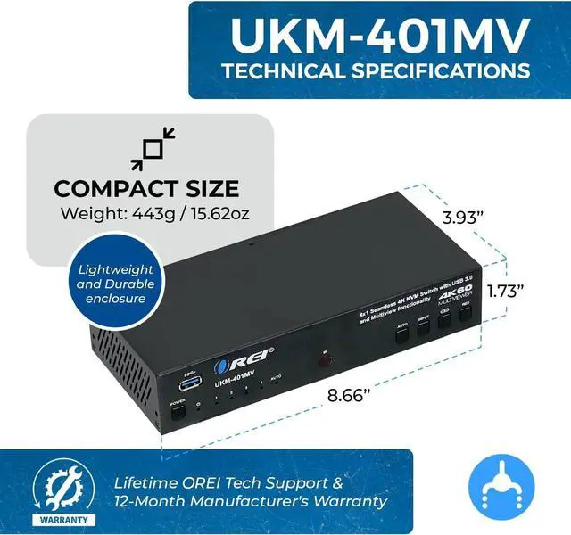 Alt view image 4 of 7 - OREI 4x1 KVM HDMI Seamless Switch Multiviewer, Share Multiple Devices, PC, Computers, Phones, Gaming on One Display Monitor, Keyboard Control and USB 3.0 Peripheral Control