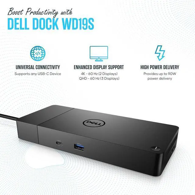 Alt view image 3 of 6 - WD19S Docking Station Dual Monitor - Dock Station with 180W + USB Type-C + HDMI+ Dual DisplayPort - Ultimate Laptop Docking Station