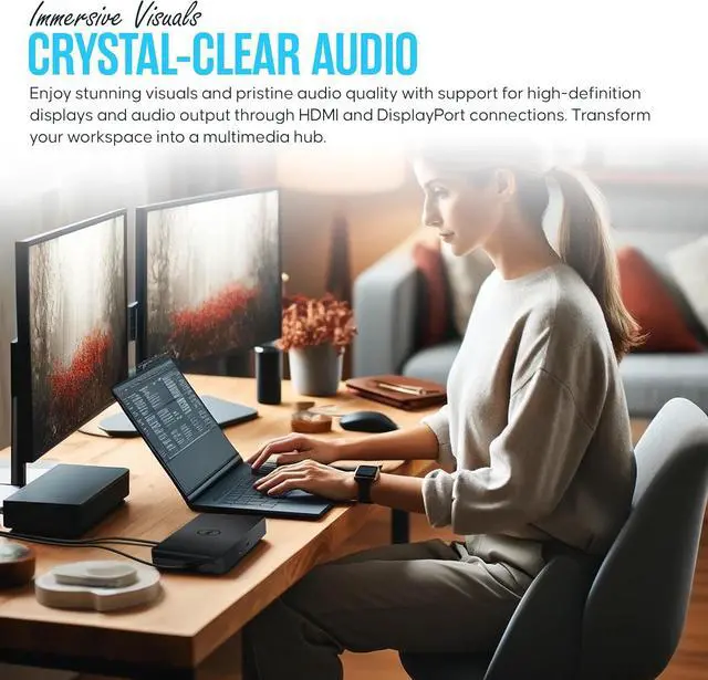 Alt view image 6 of 6 - WD19S Docking Station Dual Monitor - Dock Station with 180W + USB Type-C + HDMI+ Dual DisplayPort - Ultimate Laptop Docking Station