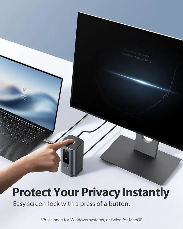 Alt view image 6 of 7 - Docking Station, Spacemate(Win) 11 in 1, Triple Display, 4K HDMI and DP, 10Gbps USB A/C Ports, Gigabit Ethernet, 100W PD, Audio, Laptop Docking Station for Windows//HP////Mac