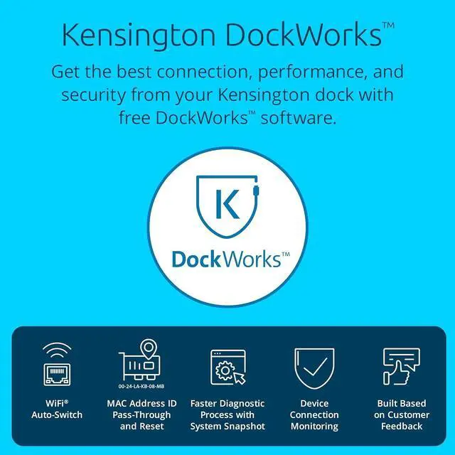 Alt view image 7 of 7 - Kensington SD5800T Thunderbolt 4 and USB4 Quad 4K Display Docking Station, 100W Charging, 2 x HDMI, 2 x DP, 2.5G Ethernet, Card Readers, for Windows/MacOS (K32856NA)
