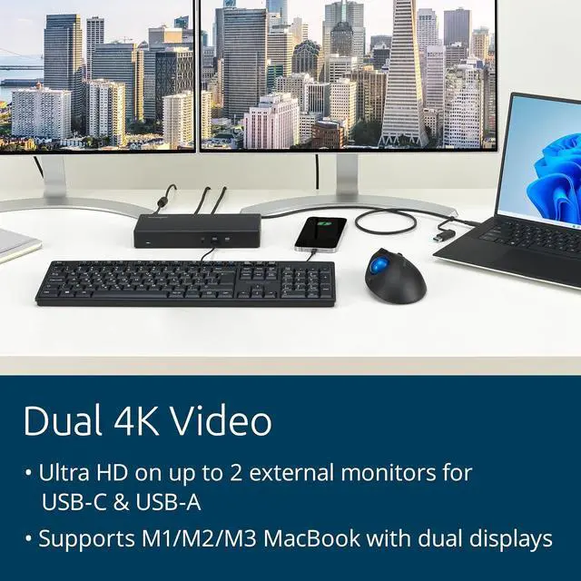 Alt view image 5 of 7 - Kensington SD4782P DisplayLink Docking Station, Dual 4K Video, 2xHDMI, 2xDisplayPort, with 100W Power Delivery, for Mac M1/M2/M3/M4, Windows and Chrome (K33650NA)