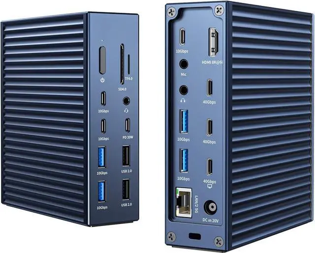 Main image of ACASIS Thunderbolt 4 Dock 21-IN-140gbps for MacBook Pro Docking Station Dual Monitor, 8K60Hz HDMI 2.5 GbE Ethernet SD/TF 4.010Gbps 7*USB C/A, 3.5mm Audio, 40Gbps Dock for Mac/Dell/HP/Lenovo/ThinkPad