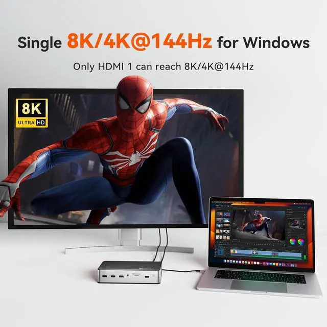 Alt view image 6 of 7 - TobenONE DisplayLink Docking Station 3 Monitors with 3 HDMI(4K@60Hz), USB C Docking Station with 120W Charger, for MacBook Pro/Air, Thunderbolt 4/3, USB-C Windows(2 DP, 6 USB, Ethernet, SD/Micro SD)