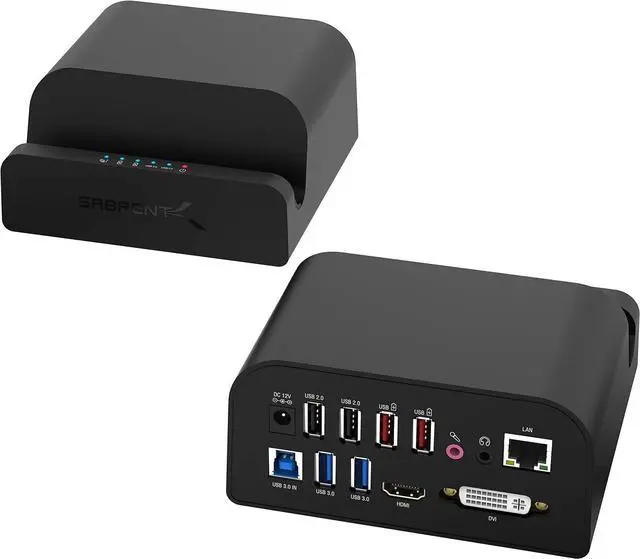 Main image of SABRENT Docking Station for Laptop Dual Monitor, USB C Docking Station USB C Hub USB-C Hub USBC Hub Thunderbolt Dock with HDMI DVI 1080P, Gigabit Ethernet, 4 USB Ports, 2 Fast Charging 2.4A, Audio