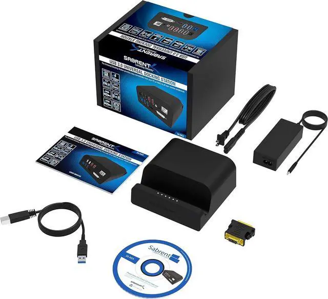 Alt view image 7 of 7 - SABRENT Docking Station for Laptop Dual Monitor, USB C Docking Station USB C Hub USB-C Hub USBC Hub Thunderbolt Dock with HDMI DVI 1080P, Gigabit Ethernet, 4 USB Ports, 2 Fast Charging 2.4A, Audio