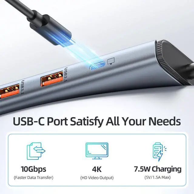 Alt view image 6 of 7 - Docking Station USB C Video,8K Laptop Docking Station Dual Monitor 8K@60Hz 2*HDMI,USB C Hub with USB C Video Output,4 * 10Gbps USB Port,Ethernet,100W PD for Portable Monitor,MacBook Pro/Air,Dell,HP