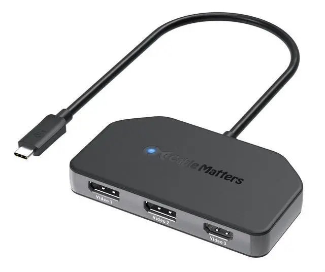 Main image of Cable Matters 4K@60Hz Triple Display USB C MST Hub (2X DisplayPort 1.4, 1x HDMI 2.0), with 100W Charging for Windows - Not Compatible with macOS