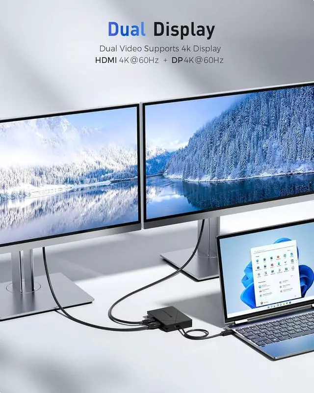 Alt view image 5 of 7 - [Designed for Microsoft Surface] Cable Matters 7-in-1 40Gbps USB4 Hub with Dual 4K@60Hz Displays(HDMI and DisplayPort), Single 4K@240Hz / 8K@60Hz, 100W PD, Gigabit Ethernet, Works with Thunderbolt 4