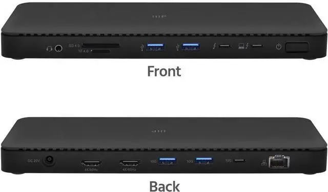 Alt view image 4 of 6 - Monoprice 13in1 Thunderbolt 4 Dual-HDMI Docking Station, Up to Single 8K Or Dual 4K @ 60 HZ (HDMI 2.0) External Displays, Compatible with Windows and MacOS