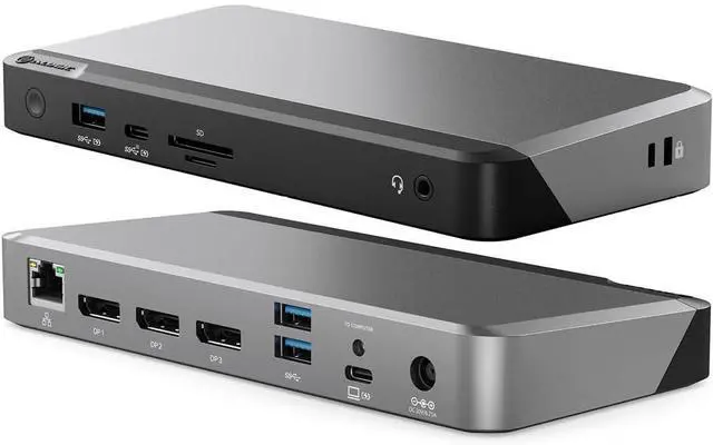 Main image of ALOGIC MX3 4K Triple Display 11-in-1 Docking Station with 100W Laptop Charging for windows, 3x DisplayPort, 3x USB-A, USB-C, 3.5mm TRRS Audio/Microphone Jack, RJ45 Ethernet, SD & Micro SD Card Reader.