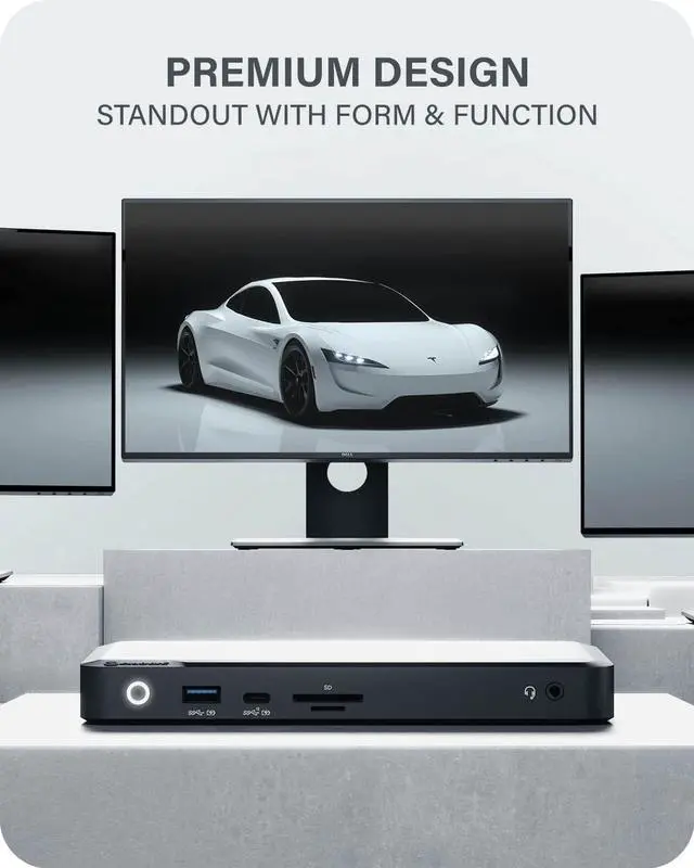 Alt view image 7 of 7 - ALOGIC MX3 4K Triple Display 11-in-1 Docking Station with 100W Laptop Charging for windows, 3x DisplayPort, 3x USB-A, USB-C, 3.5mm TRRS Audio/Microphone Jack, RJ45 Ethernet, SD & Micro SD Card Reader.