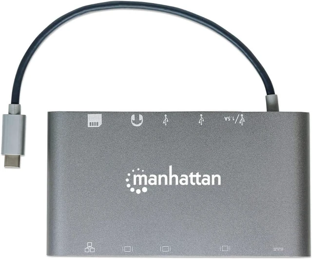 Alt view image 3 of 7 - Manhattan SuperSpeed USB-C to 7-in-1 Docking Station
