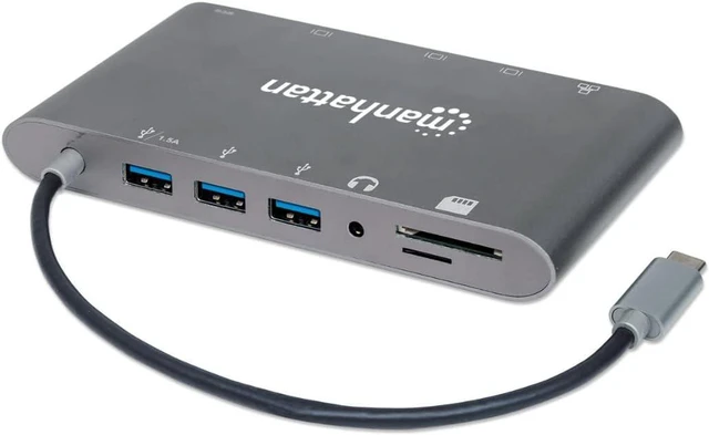 Alt view image 5 of 7 - Manhattan SuperSpeed USB-C to 7-in-1 Docking Station