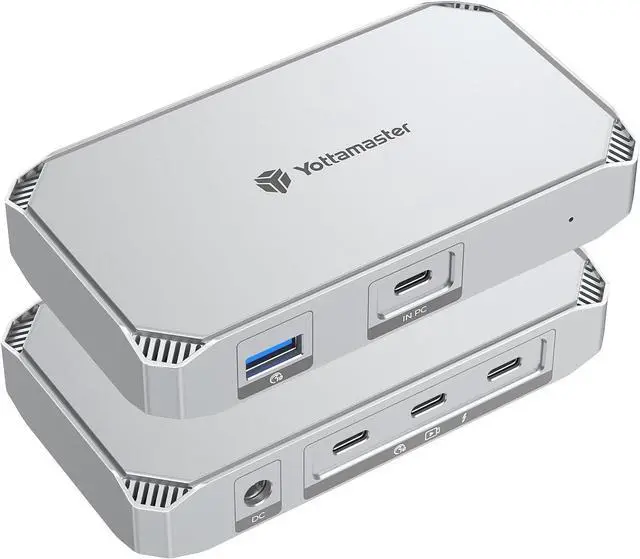 Main image of Yottamaster 40Gbps USB4 Dock, Aluminum 5-in-1 USB C USB4 Hub with Triple Display, 85W PD Charging for MacBook, Dual Monitor Single 8K or Dual 4K@60Hz, Compatible with USB4, Thunderbolt 4/3 [YUB4]