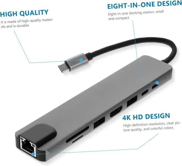 Alt view image 7 of 7 - 3pcs Type-c USB Hub for Laptop Supports Output Pd Charging Compact Design for Office and Home Use Compatible