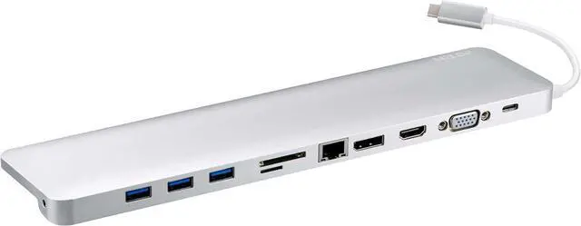 Alt view image 3 of 6 - ATEN UH3234 Docking Station USB-C Input to HDMI or DisplayPort, White, 4K Single or 1080P 2 Monitors, 10 Devices with 2m DisplayPort rev.1.4 Cable 2L-7D02DP Bundle