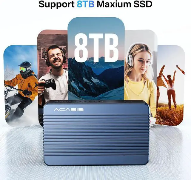 Alt view image 6 of 7 - ACASIS Mac Mini Dock Dual Monitor with 40Gbps M.2 NVMe SSD Enclosure & [Intel Certified Thunderbolt 4 Cable 6.6ft