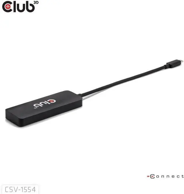 Alt view image 5 of 6 - Club 3D CSV-1554 USB Type C(DP Alt-Mode 2.1) to HDMI Triple Monitor 4K60Hz M/F MST hub
