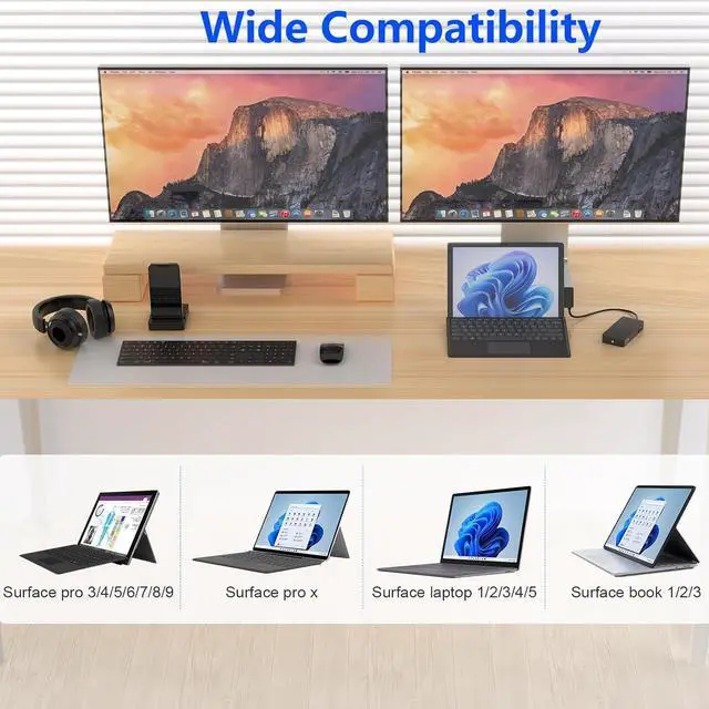 Alt view image 6 of 7 - New Microsoft Surface Dock 2 with 4K HDMI+VGA, 11 in 1 Microsoft Surface Docking Station for Microsoft Surface Pro 11/10/9/8/X/7/6/5/4/3,Surface Laptop 6/5/4/3/2/1,Surface Laptop Go 3/2/1,Surface Book