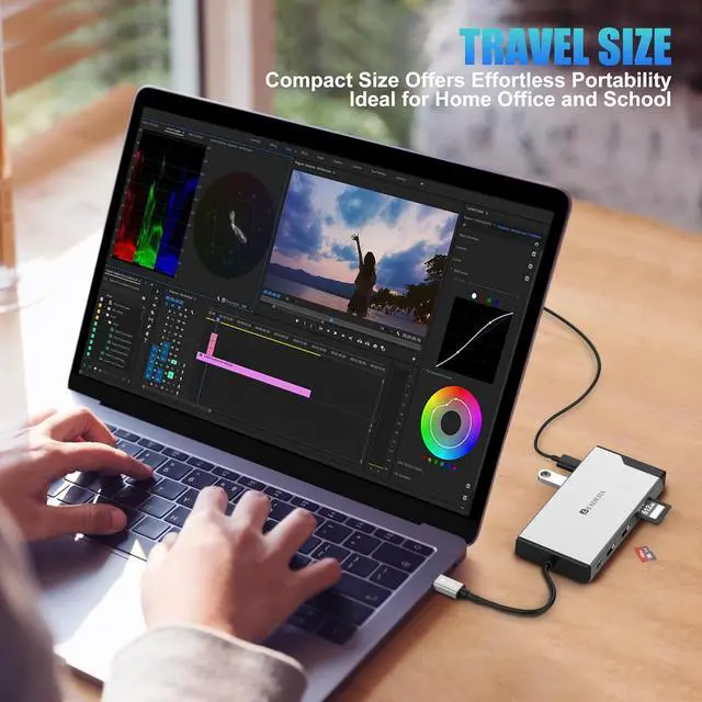 Alt view image 7 of 7 - 2024 Latest Version Displaylink Adapter Triple Monitor HDMI Display Docking Station for MacBook M1/M2/M3/Windows, USB C Laptop Computer Docking Station HDMI Splitter Extender VGA USB 3.0 Ethernet